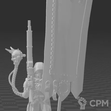 Описание картинки Skitarii baner bearer от PocketSized Prints по цене 400руб | Свободный Рынок Миниатюр - СРМ