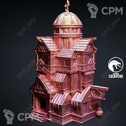 Описание картинки CatFolk Dice tower/Башня для кубов от Studio Cockatoo по цене 3 850руб | Свободный Рынок Миниатюр - СРМ