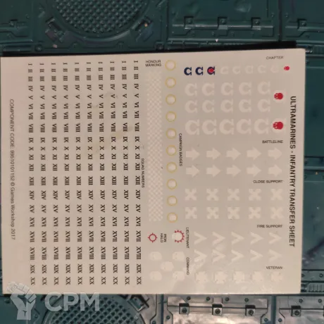 Описание картинки Ultramarines infantry transfer sheet от Old curiosity shop по цене 100руб | Свободный Рынок Миниатюр - СРМ