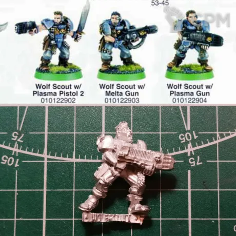 Описание картинки Wolf Scout w/Plasma Gun (3ed) от Stark Foundry по цене 310руб | Свободный Рынок Миниатюр - СРМ