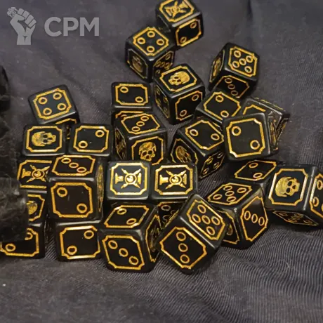 Описание картинки Adeptus Custodes Dice Set от ССП по цене 3 300руб | Свободный Рынок Миниатюр - СРМ