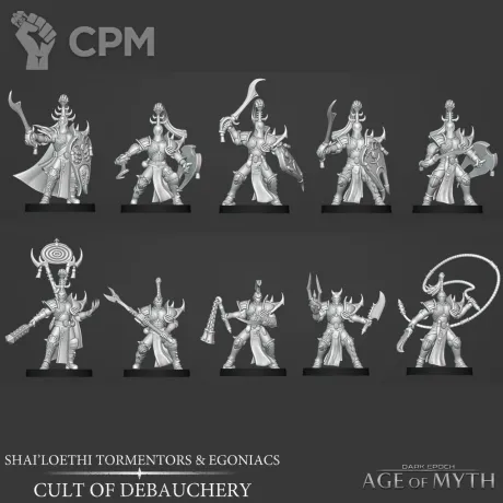 Описание картинки Slaanesh Warriors от Три Ди Принт по цене 170руб | Свободный Рынок Миниатюр - СРМ