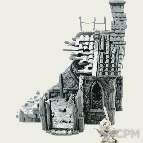 Описание картинки Сгоревший дом | Fantasy / AoS / DnD от Rev127 по цене 500руб | Свободный Рынок Миниатюр - СРМ
