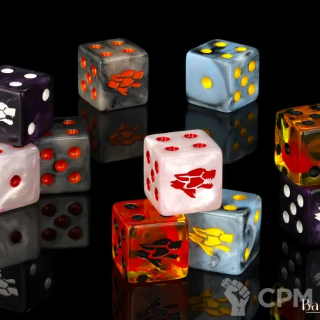 Описание картинки Battletech - Clan Wolf dice - Baron of Dice от Mini Wargame по цене 3 950руб | Свободный Рынок Миниатюр - СРМ