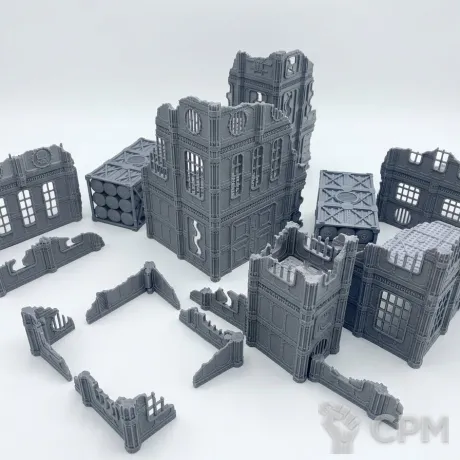 Описание картинки Industrial Ruins set от 3D Wargaming по цене 8 500руб | Свободный Рынок Миниатюр - СРМ