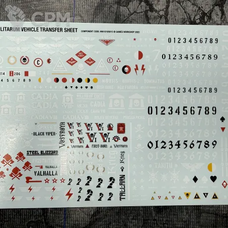 Описание картинки Transfers Astra militarum vehicle decals от Slobarev  по цене 500руб | Свободный Рынок Миниатюр - СРМ