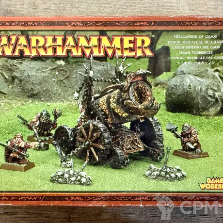 Описание картинки Chaos Dwarf Hellcannon of Chaos (оригинал, металл, комплект) от Miniature Wargames по цене 19 950руб | Свободный Рынок Миниатюр - СРМ
