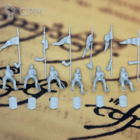 Описание картинки Наездники из набора Knights of Minas Tirith Властелин колец от Лавка Саурона по цене 699руб | Свободный Рынок Миниатюр - СРМ
