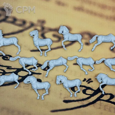 Описание картинки Horses из набора Knights of Minas Tirith Властелин колец от Лавка Саурона по цене 699руб | Свободный Рынок Миниатюр - СРМ