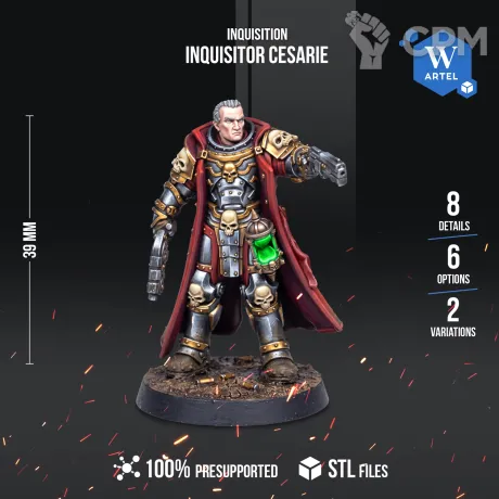 Описание картинки Inquisitor Cesarie от WebWay 3D по цене 480руб | Свободный Рынок Миниатюр - СРМ