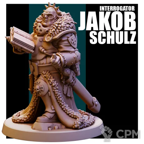 Описание картинки Interrogator Jakob Schulz от Manufactorum76 по цене 160руб | Свободный Рынок Миниатюр - СРМ