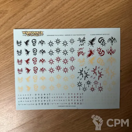 Описание картинки Warriors of Chaos Transfer Sheet от zurdo по цене 1 000руб | Свободный Рынок Миниатюр - СРМ