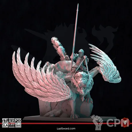 Описание картинки Empire/Bretonian Lord on Manticore от Barduck Miniatures по цене 1 657руб | Свободный Рынок Миниатюр - СРМ