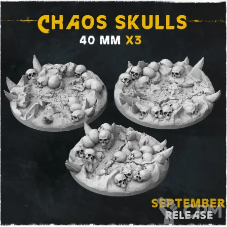 Описание картинки База Chaos Skulls 40mm от Helnex workshop  по цене 80руб | Свободный Рынок Миниатюр - СРМ