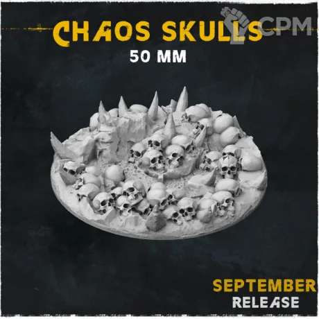 Описание картинки База Chaos Skulls 50mm от Helnex workshop  по цене 200руб | Свободный Рынок Миниатюр - СРМ