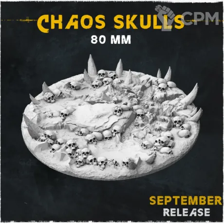 Описание картинки База Chaos Skulls 80mm от Helnex workshop  по цене 400руб | Свободный Рынок Миниатюр - СРМ