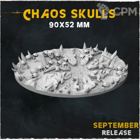 Описание картинки База Chaos Skulls 90x52mm от Helnex workshop  по цене 380руб | Свободный Рынок Миниатюр - СРМ