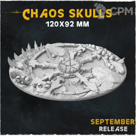 Описание картинки База Chaos Skulls 120x92mm от Helnex workshop  по цене 600руб | Свободный Рынок Миниатюр - СРМ