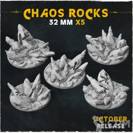 Описание картинки База Chaos Rocks 32mm от Helnex workshop  по цене 60руб | Свободный Рынок Миниатюр - СРМ