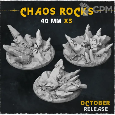 Описание картинки База Chaos Rocks 40mm от Helnex workshop  по цене 80руб | Свободный Рынок Миниатюр - СРМ