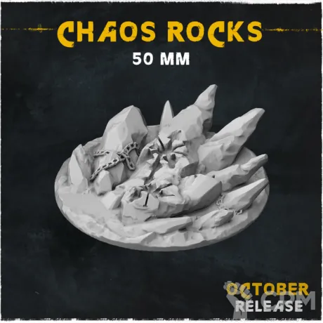 Описание картинки База Chaos Rocks 50mm от Helnex workshop  по цене 200руб | Свободный Рынок Миниатюр - СРМ