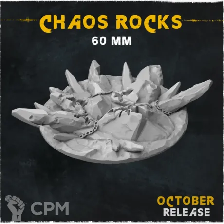 Описание картинки База Chaos Rocks 60mm от Helnex workshop  по цене 300руб | Свободный Рынок Миниатюр - СРМ