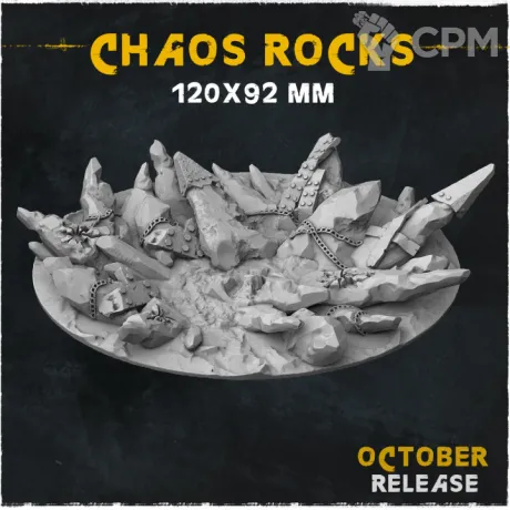 Описание картинки База Chaos Rocks 120x92mm от Helnex workshop  по цене 600руб | Свободный Рынок Миниатюр - СРМ