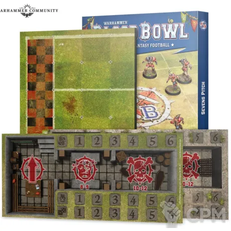 Описание картинки [Предзаказ] Blood Bowl – Sevens Pitch: Double-sided Pitch and Dugouts от MiniaturesFAN по цене 6 048руб | Свободный Рынок Миниатюр - СРМ