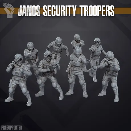 Описание картинки JAnos security troopers от Manufactorum76 по цене 1 280руб | Свободный Рынок Миниатюр - СРМ
