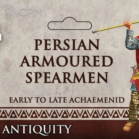 Описание картинки Persian Armoured Spearman от Base 28 по цене 2 844руб | Свободный Рынок Миниатюр - СРМ