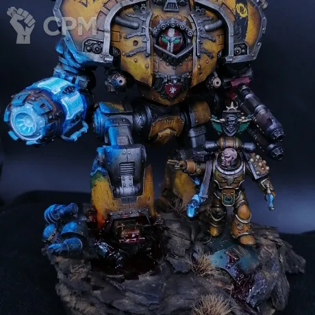 Описание картинки Saturnine Siege Dreadnought Imperial Fists от @Avdohaprint по цене 5 000руб | Свободный Рынок Миниатюр - СРМ
