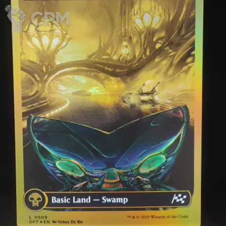 Описание картинки Swamp (DFT, Foil, Gold Bordered) от Барахолка Баллиоза по цене 300руб | Свободный Рынок Миниатюр - СРМ