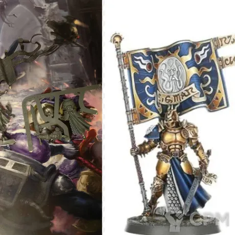 Описание картинки Knight-Vexillor with Banner of Apotheosis от firon по цене 1 490руб | Свободный Рынок Миниатюр - СРМ