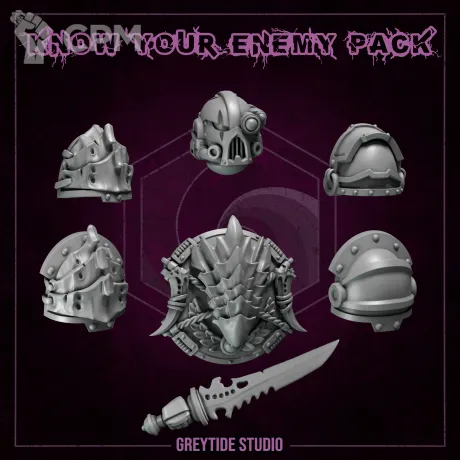 Описание картинки Know your enemy pack (Декор с тиранидами для космодесанта) от Dr. Printicus по цене 300руб | Свободный Рынок Миниатюр - СРМ