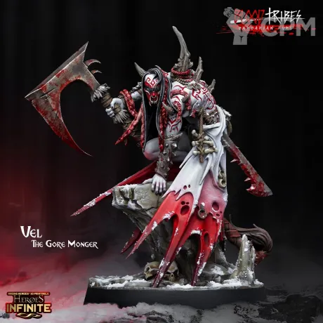 Описание картинки Chaos Barbarians/Vel the Gore Monger от Barduck Miniatures по цене 299руб | Свободный Рынок Миниатюр - СРМ