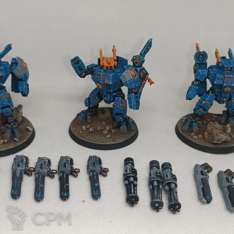 Описание картинки XV8 Crisis Battlesuit Team от Kirill Mezh по цене 14 000руб | Свободный Рынок Миниатюр - СРМ