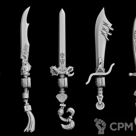 Описание картинки оружие тип Skimitars (левая рука) от Bazilevs по цене 497руб | Свободный Рынок Миниатюр - СРМ