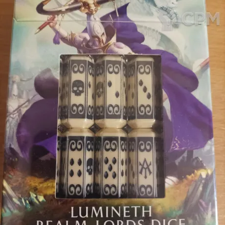 Описание картинки Кубы Люминетов, Lumineth realm-lords limited dice set от Nat по цене 5 000руб | Свободный Рынок Миниатюр - СРМ