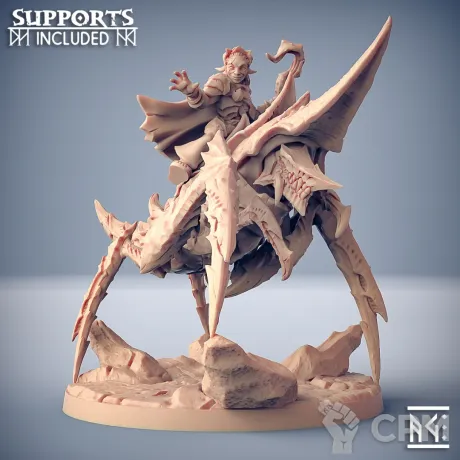 Описание картинки Пустынная колдунья на ездовом жуке от Gabrigame_Print по цене 1 100руб | Свободный Рынок Миниатюр - СРМ