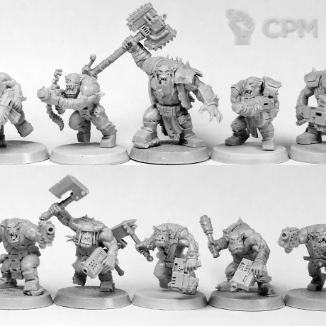 Описание картинки Ork Boyz NEW от Oi!-Factory по цене 1 485руб | Свободный Рынок Миниатюр - СРМ