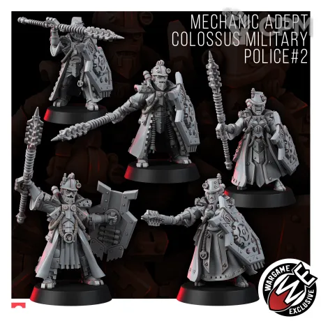 Описание картинки MECHANIC ADEPT COLOSSUS MILITARY POLICE от Manufactorum76 по цене 900руб | Свободный Рынок Миниатюр - СРМ