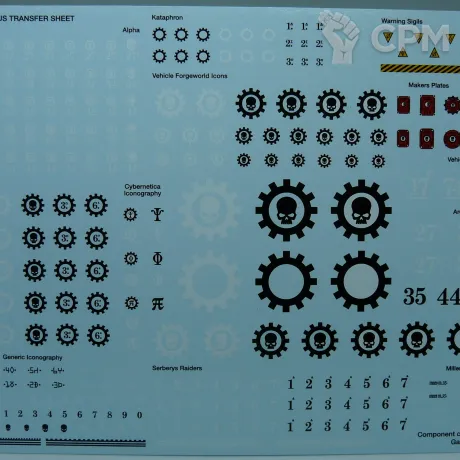 Описание картинки Декали Adeptus Mechanicus Transfer Sheet от volkolok13 по цене 350руб | Свободный Рынок Миниатюр - СРМ