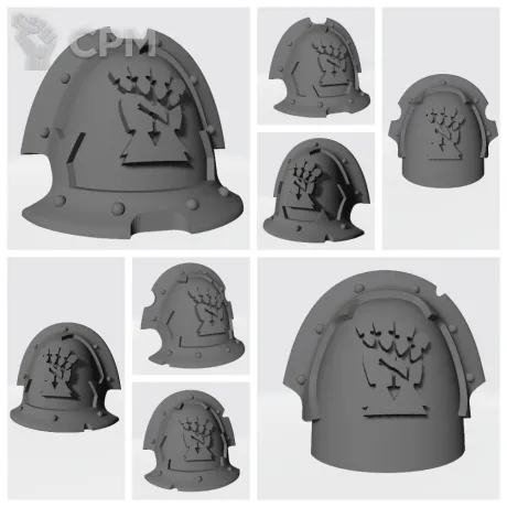 Описание картинки Red Corsairs Shoulder Pads v2 от Стальные Небеса по цене 120руб | Свободный Рынок Миниатюр - СРМ