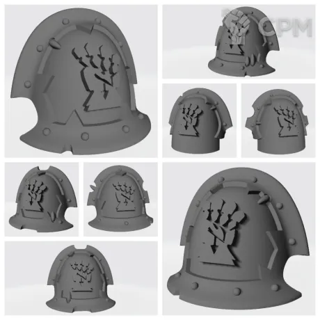 Описание картинки Red Corsairs Shoulder Pads v3 от Стальные Небеса по цене 120руб | Свободный Рынок Миниатюр - СРМ