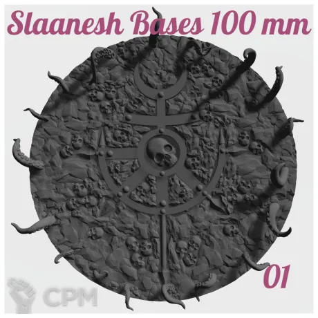Описание картинки Slaanesh Bases 100 mm Базы/Подставки от Стальные Небеса по цене 600руб | Свободный Рынок Миниатюр - СРМ