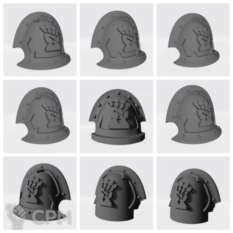 Описание картинки Red Corsairs Shoulder Pads v1 от Стальные Небеса по цене 135руб | Свободный Рынок Миниатюр - СРМ