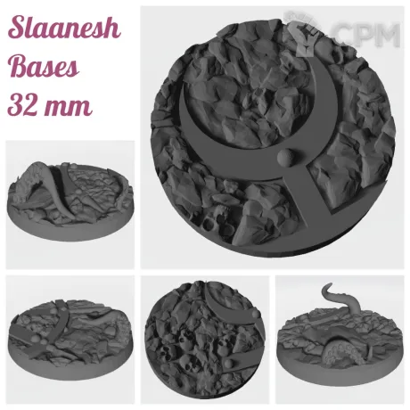 Описание картинки Slaanesh Bases 32 mm Базы/Подставки от Стальные Небеса по цене 350руб | Свободный Рынок Миниатюр - СРМ
