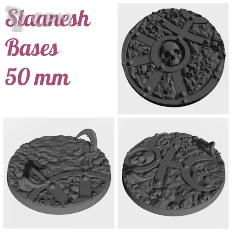 Описание картинки Slaanesh Bases 50 mm Базы/Подставки от Стальные Небеса по цене 400руб | Свободный Рынок Миниатюр - СРМ