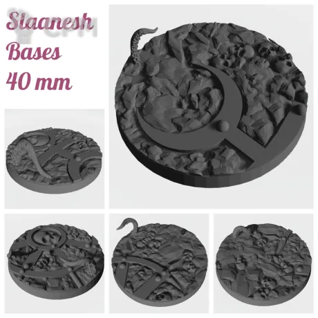 Описание картинки Slaanesh Bases 40 mm Базы/Подставки от Стальные Небеса по цене 450руб | Свободный Рынок Миниатюр - СРМ