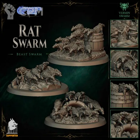 Описание картинки RatSwarm от Manufactorum76 по цене 1 000руб | Свободный Рынок Миниатюр - СРМ